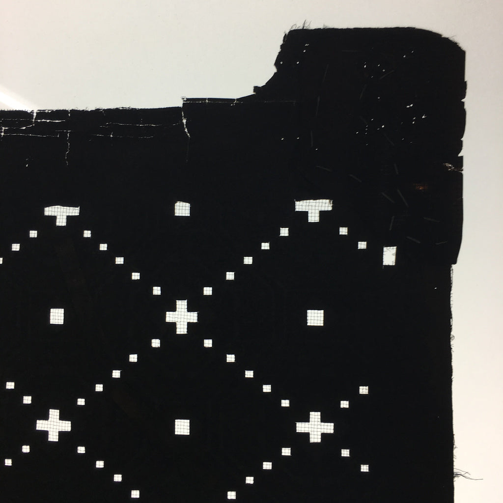 Antique Japanese Katagami Kimono Stencil Katazome Meiji Dot Rhombus Plaid C384