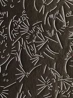 Antique Japanese Katagami Kimono Stencil Katazome Meiji Fan Design 4Y435