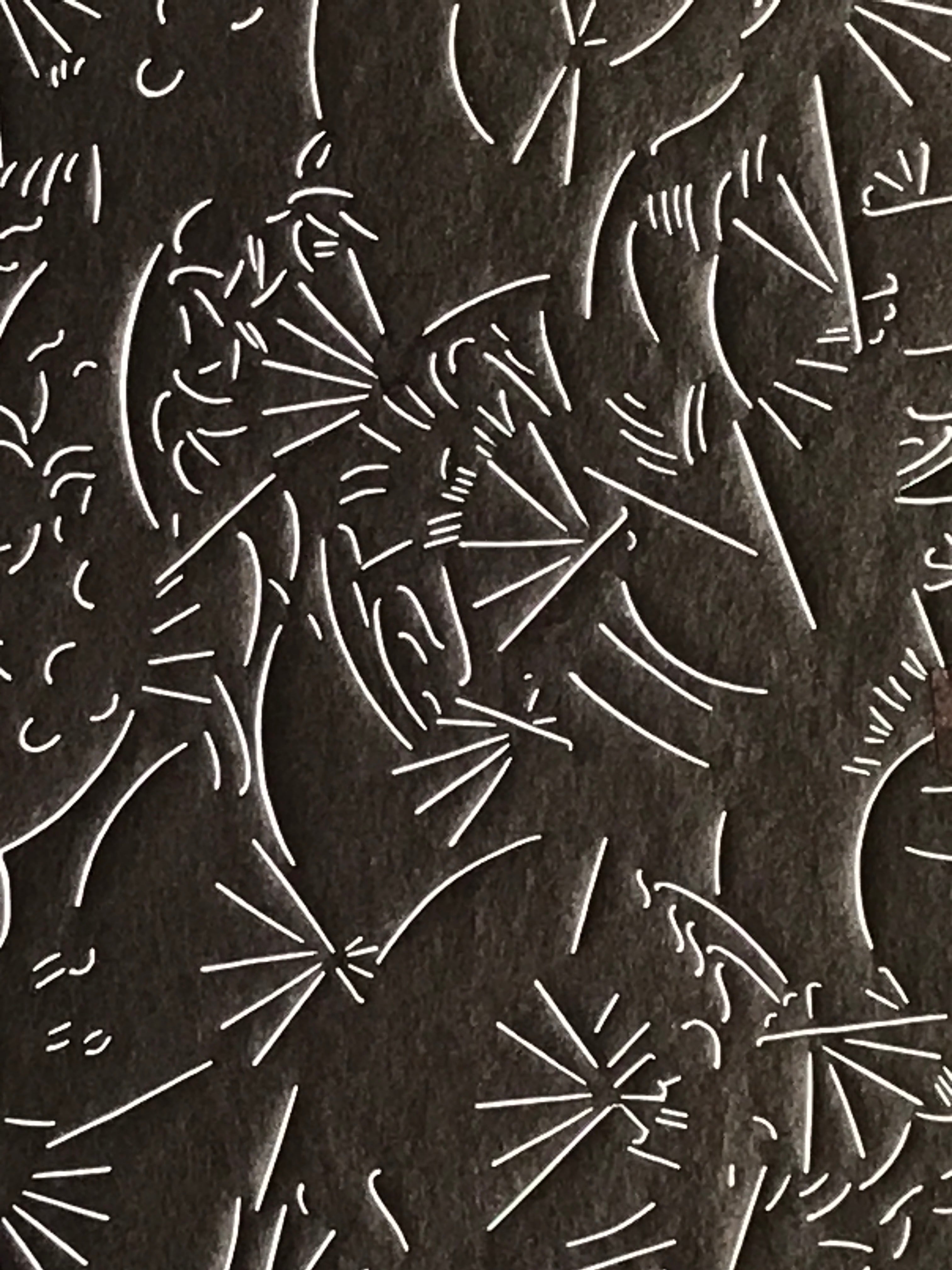 Antique Japanese Katagami Kimono Stencil Katazome Meiji Fan Design 4Y435