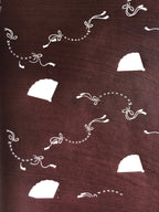 Antique Japanese Katagami Kimono Stencil Katazome Meiji Fan Design 4Y448