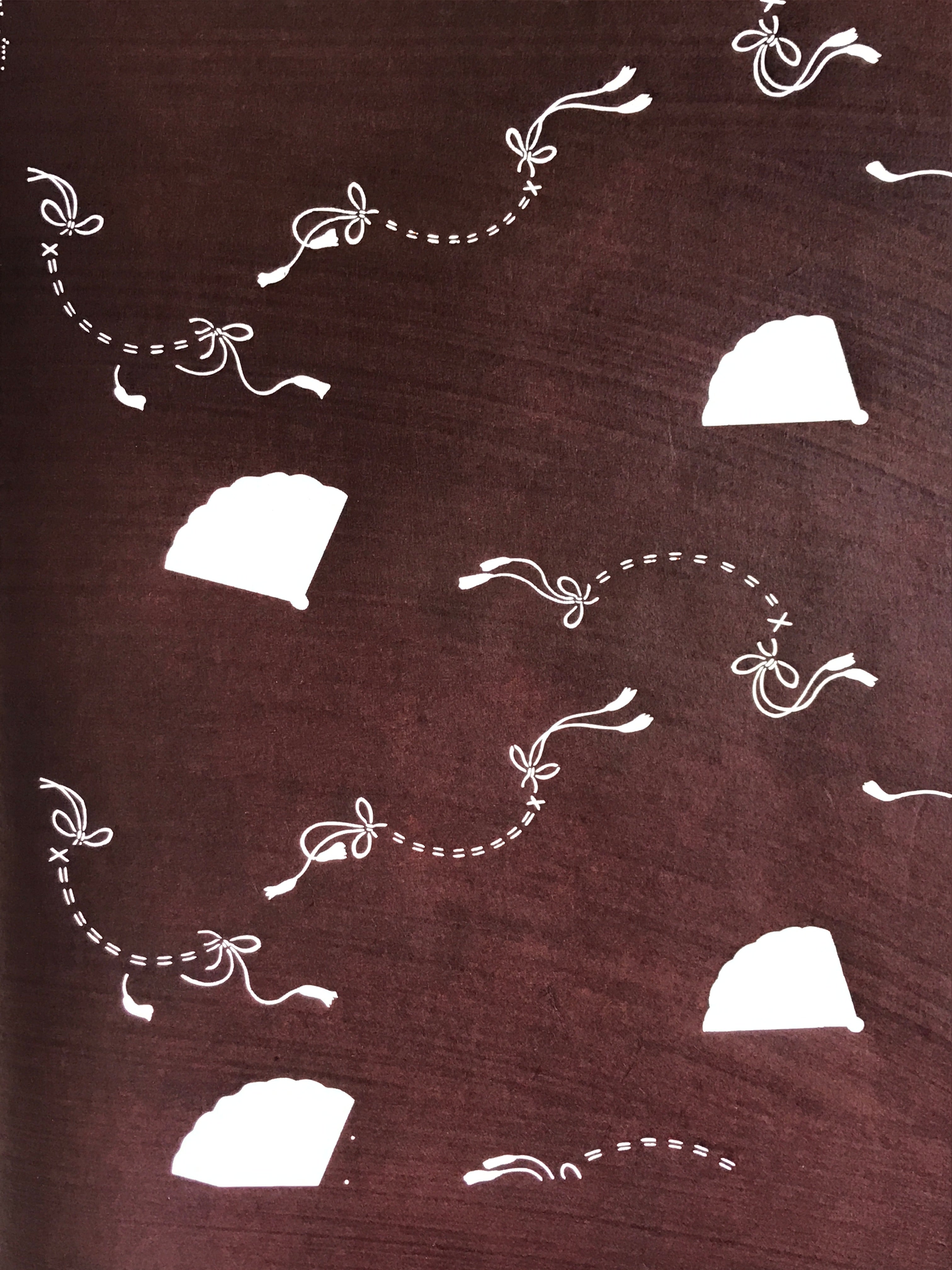 Antique Japanese Katagami Kimono Stencil Katazome Meiji Fan Design 4Y448