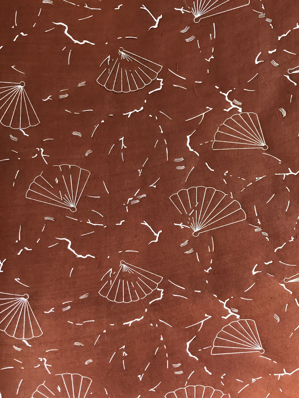 Antique Japanese Katagami Kimono Stencil Katazome Meiji Fan Design 4Y449