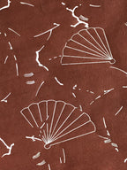 Antique Japanese Katagami Kimono Stencil Katazome Meiji Fan Design 4Y449