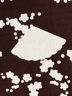 Antique Japanese Katagami Kimono Stencil Katazome Meiji Fan Design 4Y455