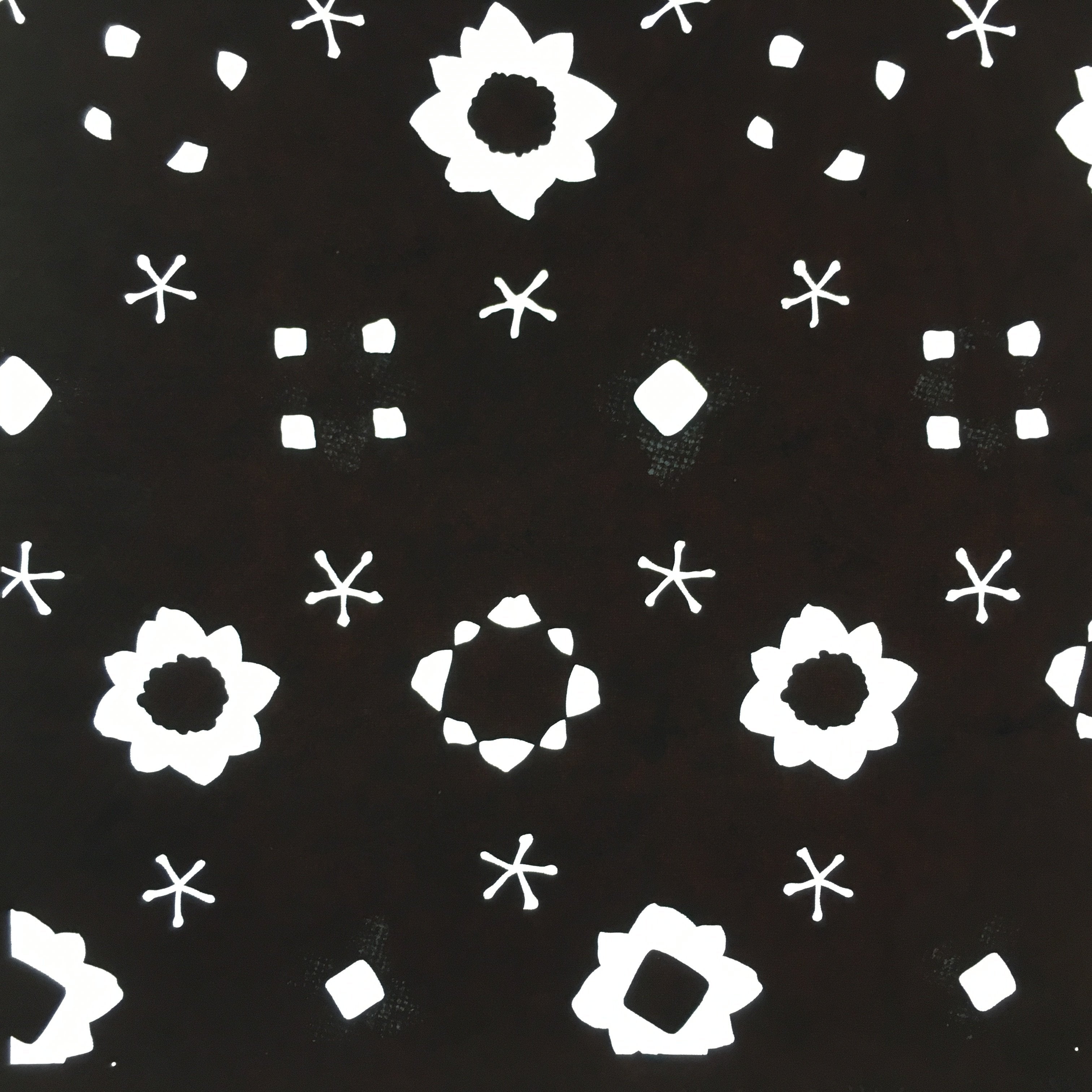 Antique Japanese Katagami Kimono Stencil Katazome Meiji Floral Design 4Y287