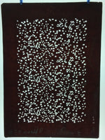 Antique Japanese Katagami Kimono Stencil Katazome Meiji Floral Design 4Y389