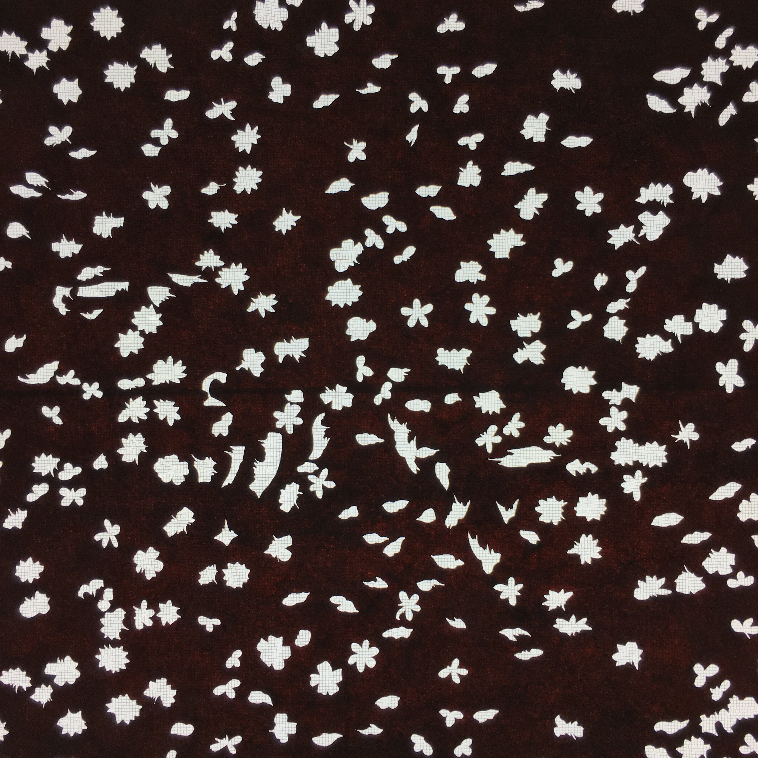 Antique Japanese Katagami Kimono Stencil Katazome Meiji Floral Design 4Y389