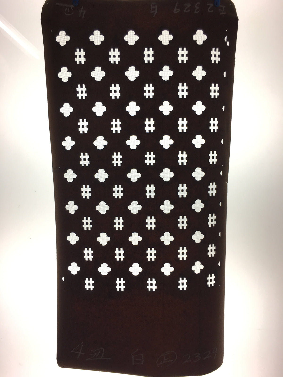 Antique Japanese Katagami Kimono Stencil Katazome Meiji Floral # Mark C398