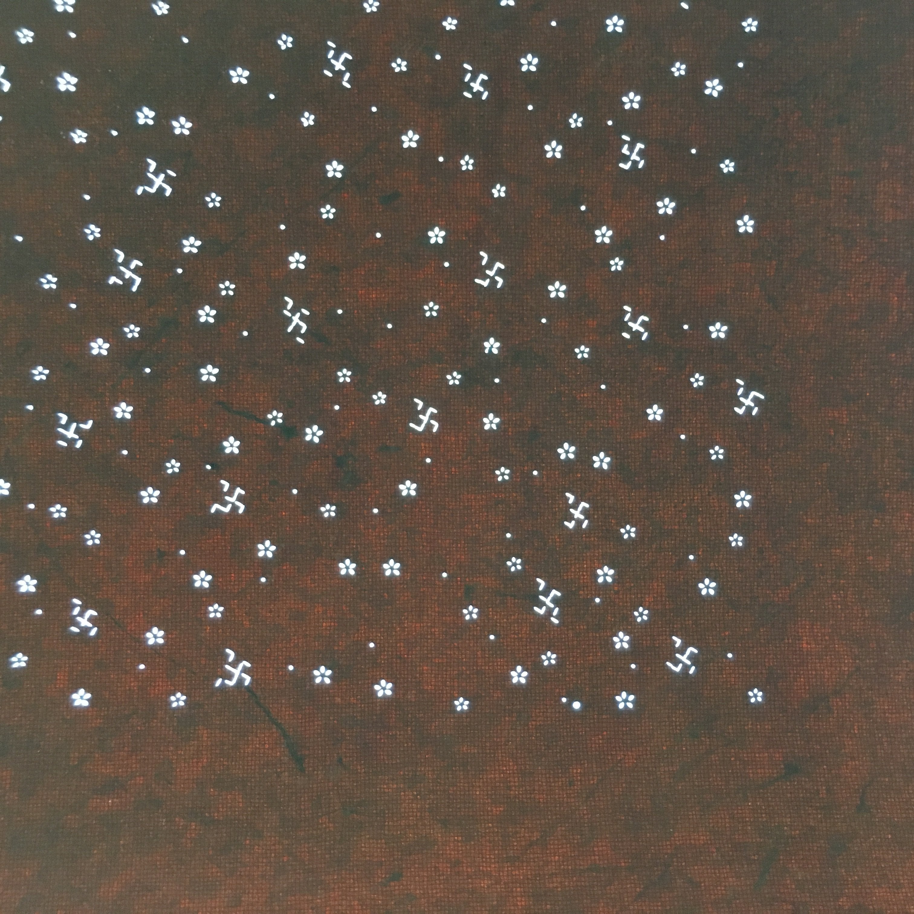 Antique Japanese Katagami Kimono Stencil Katazome Meiji Flower Design 4Y321