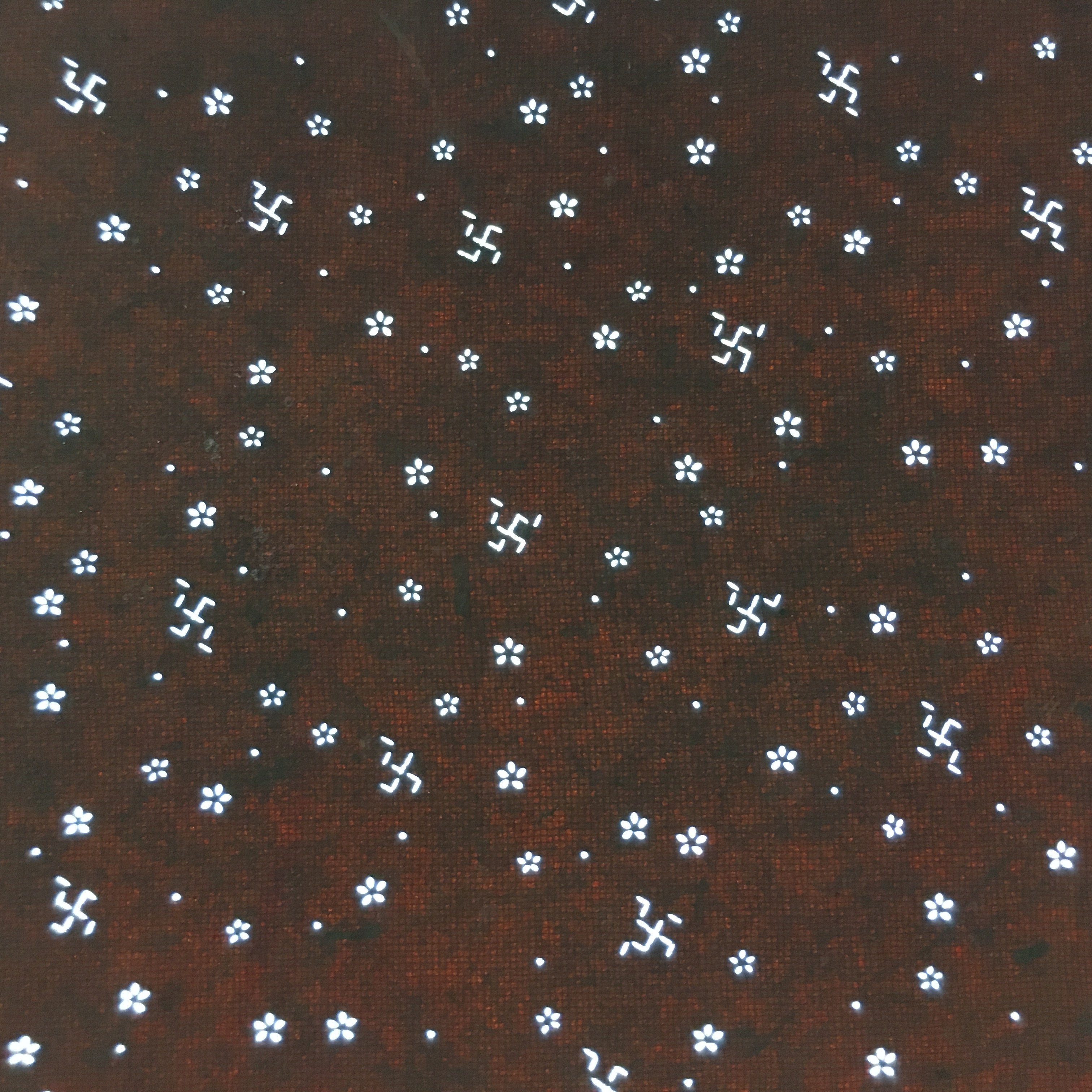 Antique Japanese Katagami Kimono Stencil Katazome Meiji Flower Design 4Y321
