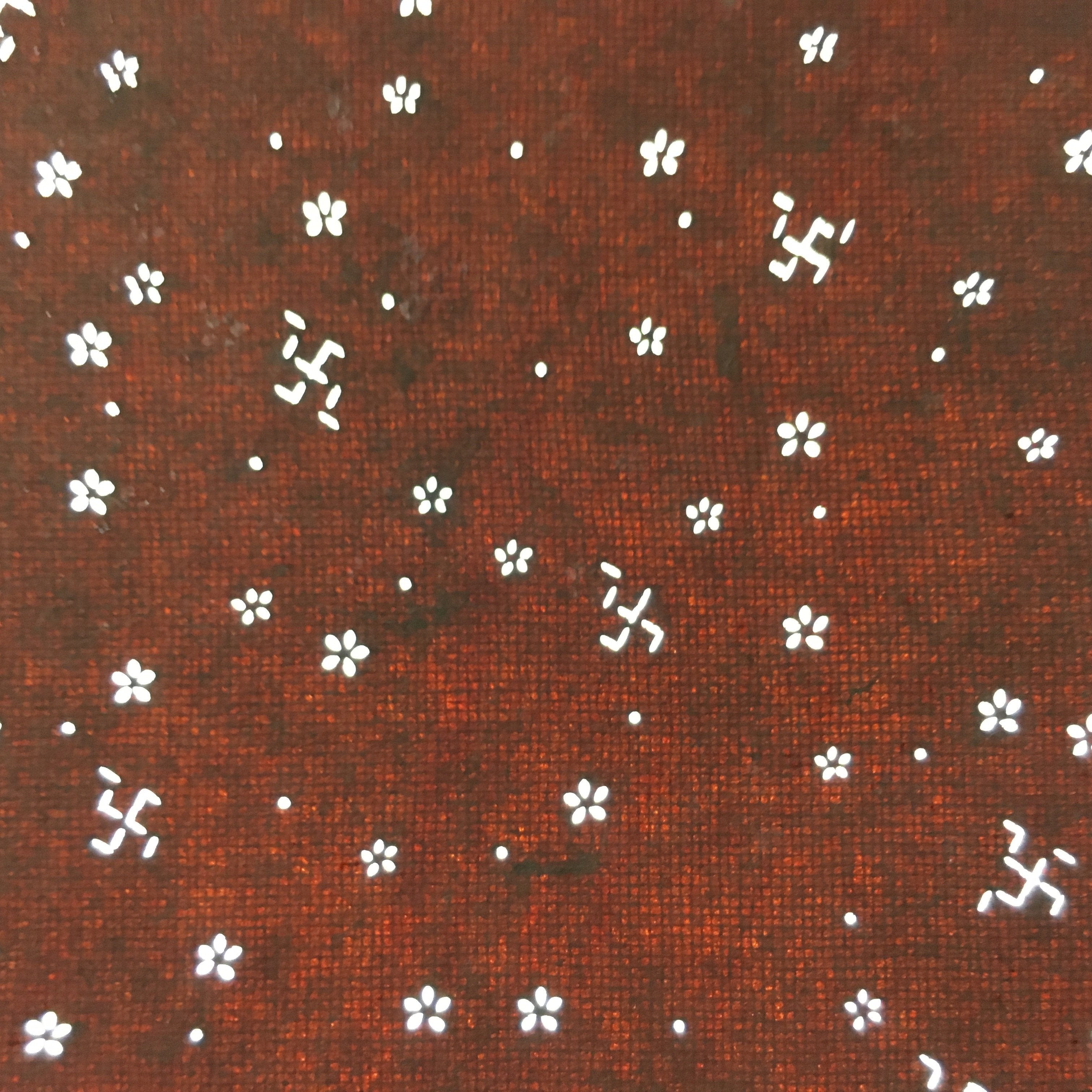 Antique Japanese Katagami Kimono Stencil Katazome Meiji Flower Design 4Y321