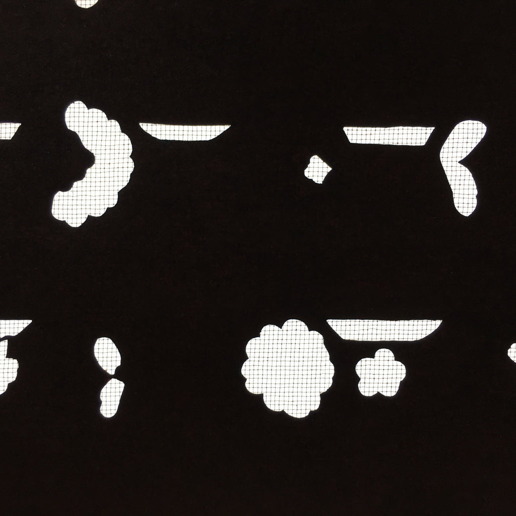 Antique Japanese Katagami Kimono Stencil Katazome Meiji Flower Design 4Y322
