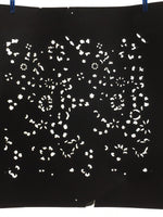 Antique Japanese Katagami Kimono Stencil Katazome Meiji Flower Design 4Y407