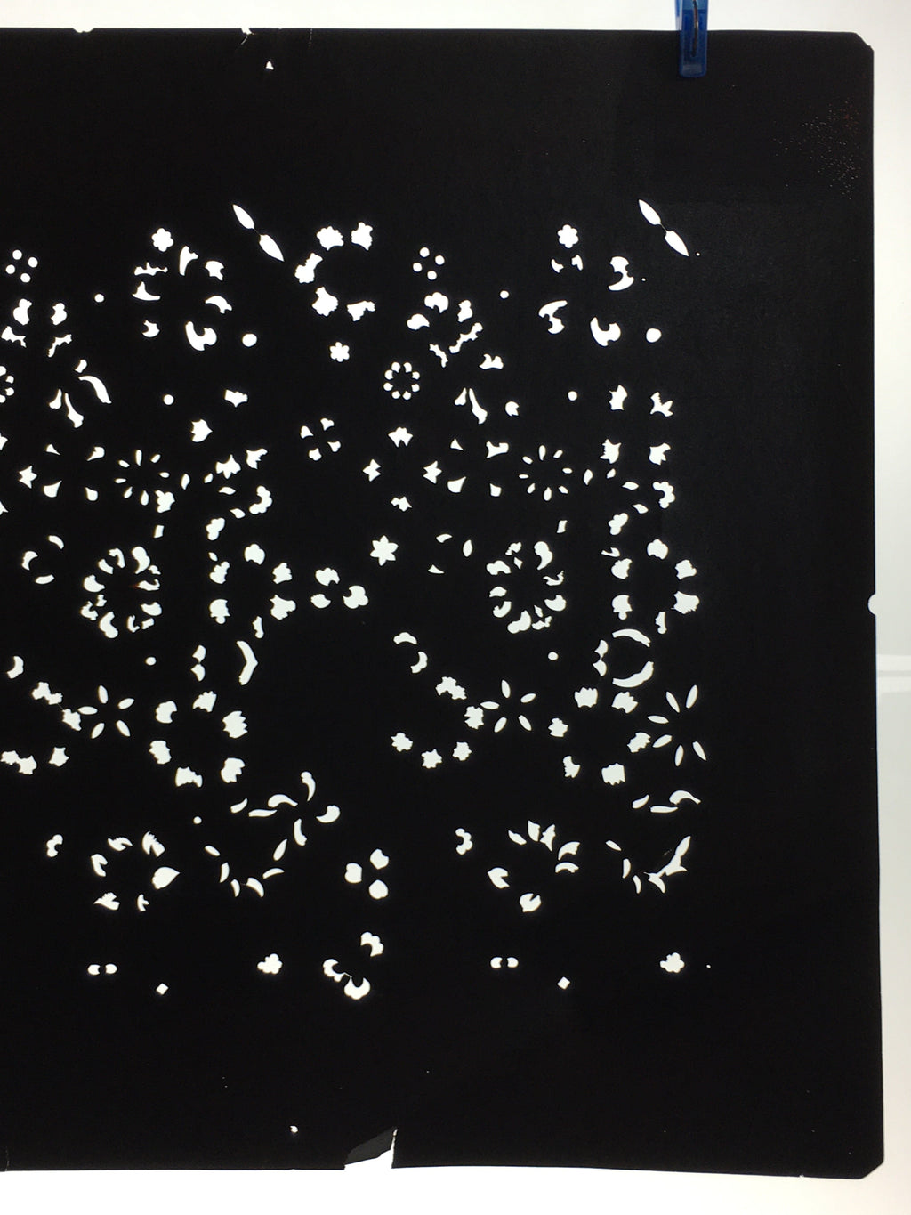 Antique Japanese Katagami Kimono Stencil Katazome Meiji Flower Design 4Y407