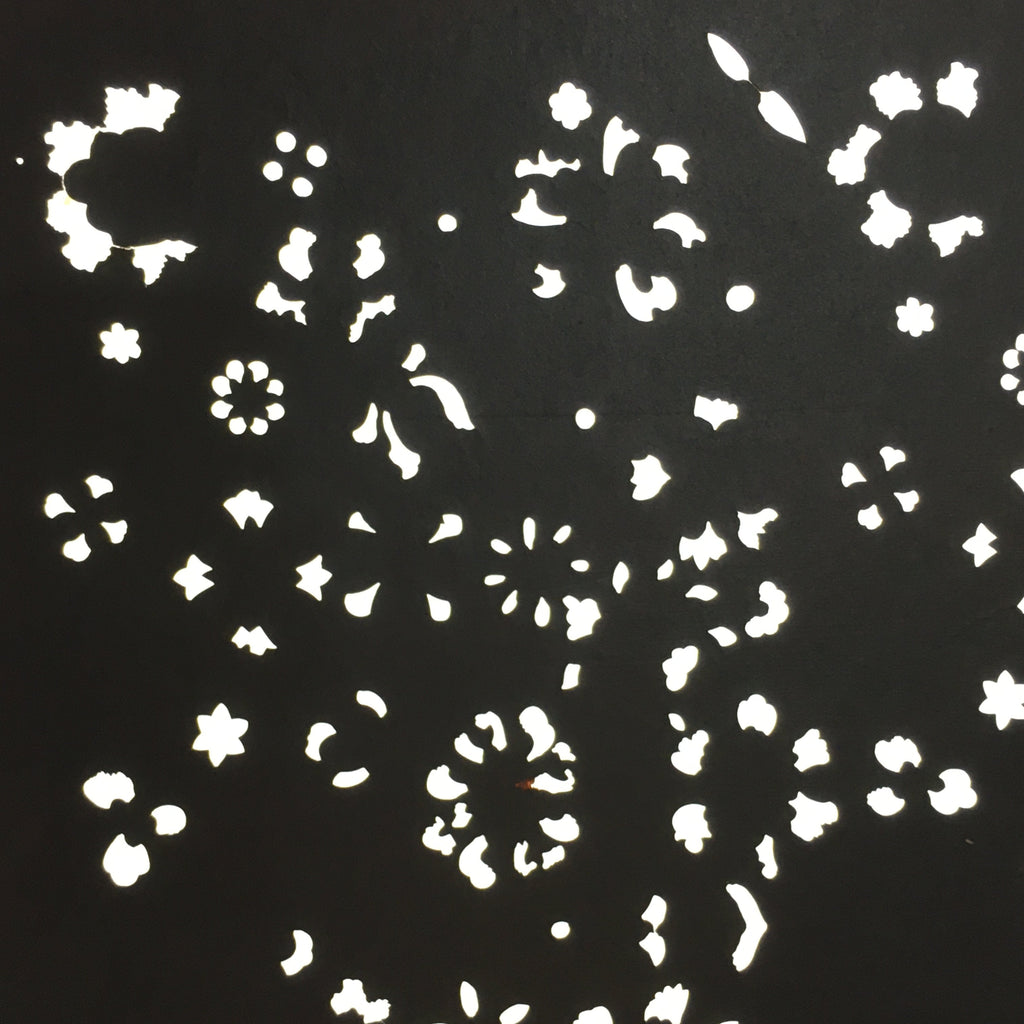 Antique Japanese Katagami Kimono Stencil Katazome Meiji Flower Design 4Y407