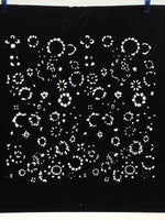 Antique Japanese Katagami Kimono Stencil Katazome Meiji Flower Design 4Y408