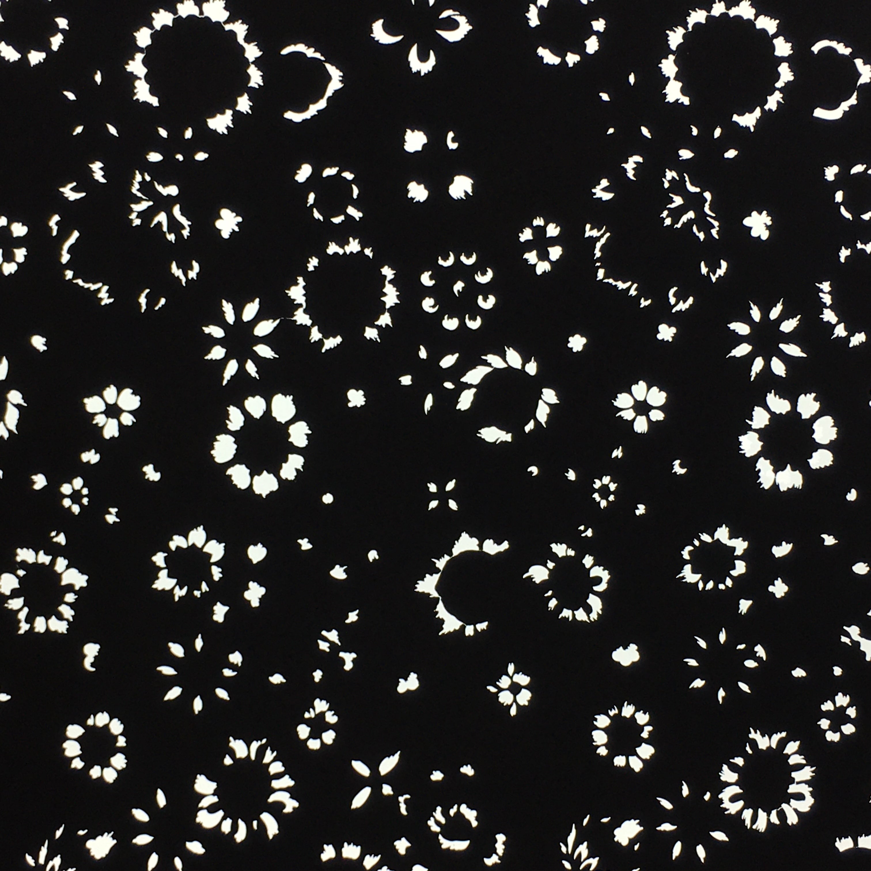 Antique Japanese Katagami Kimono Stencil Katazome Meiji Flower Design 4Y408