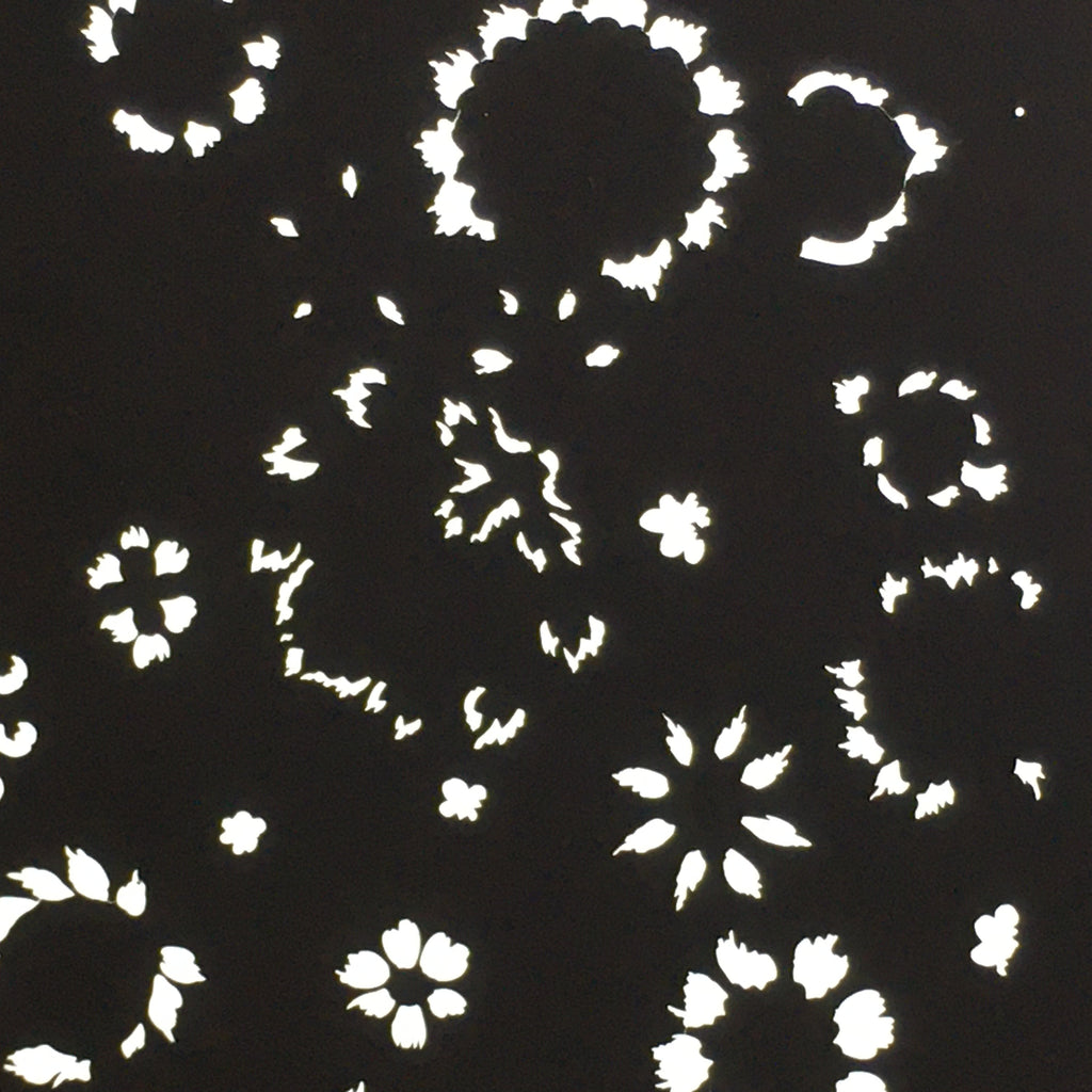 Antique Japanese Katagami Kimono Stencil Katazome Meiji Flower Design 4Y408