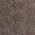 Antique Japanese Katagami Kimono Stencil Katazome Meiji Flower Design 4Y429