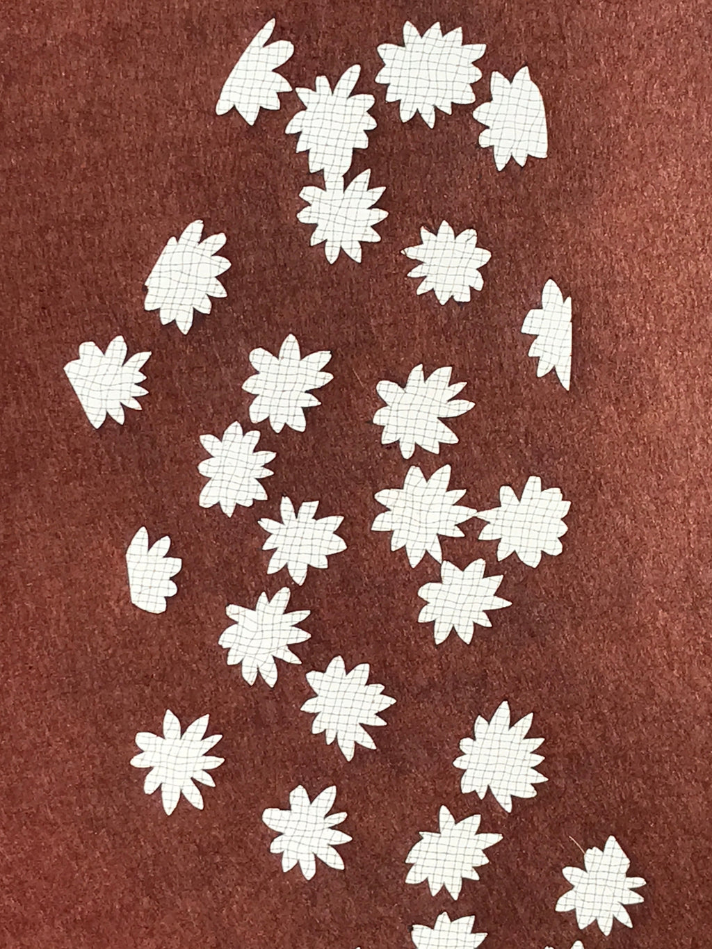 Antique Japanese Katagami Kimono Stencil Katazome Meiji Flower Design 4Y430