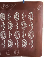 Antique Japanese Katagami Kimono Stencil Katazome Meiji Flower Design 4Y431