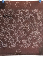 Antique Japanese Katagami Kimono Stencil Katazome Meiji Flower Design 4Y434