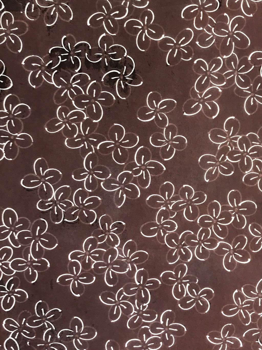 Antique Japanese Katagami Kimono Stencil Katazome Meiji Flower Design 4Y434