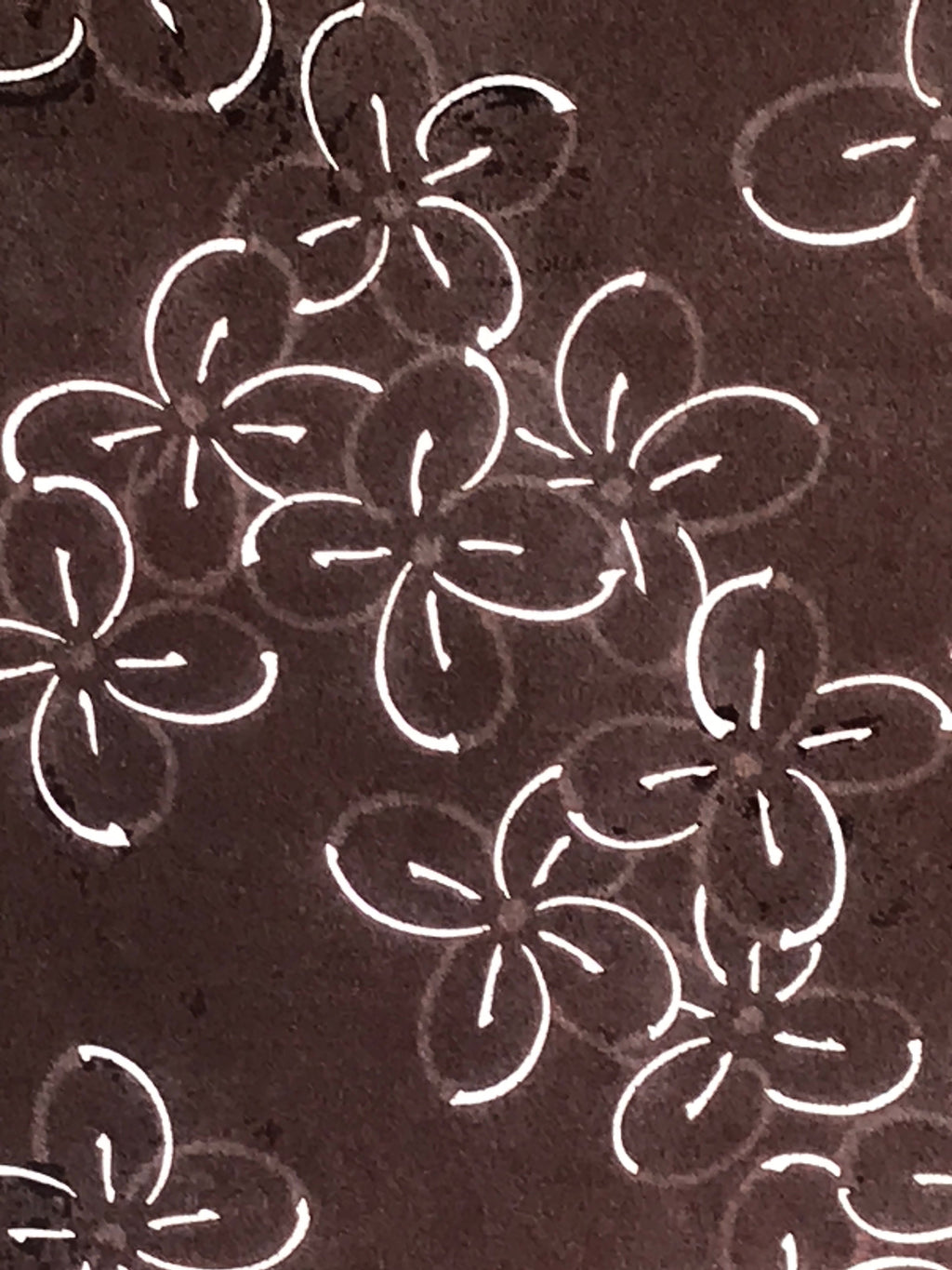 Antique Japanese Katagami Kimono Stencil Katazome Meiji Flower Design 4Y434