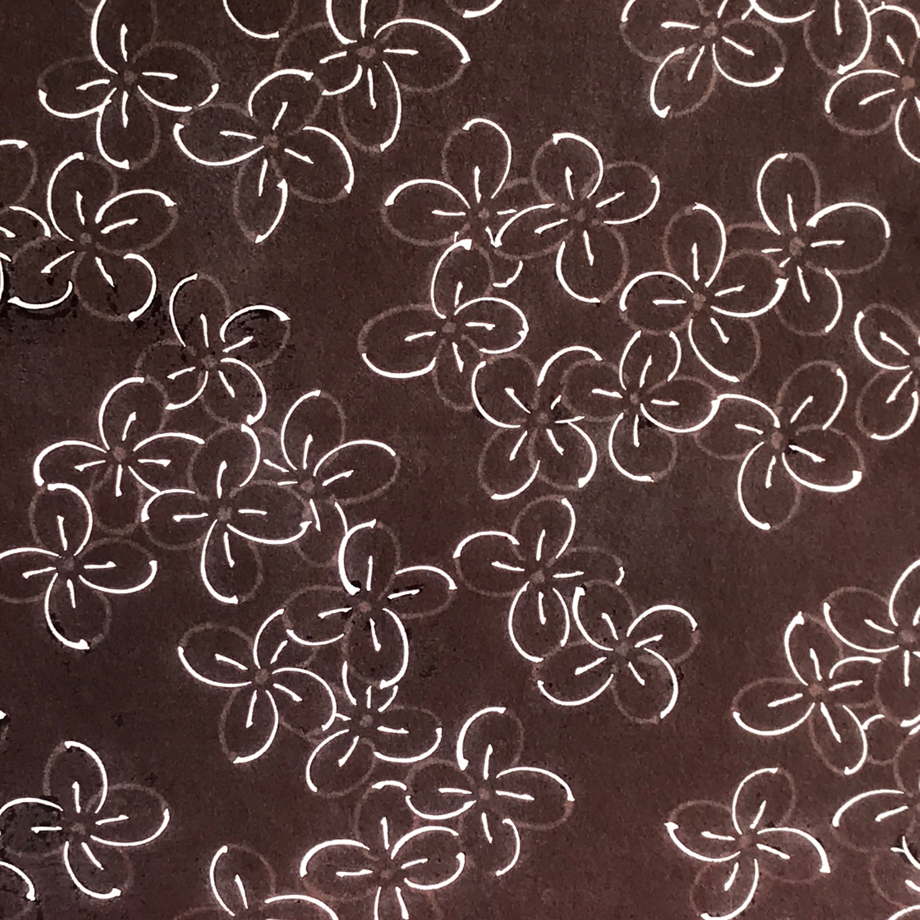 Antique Japanese Katagami Kimono Stencil Katazome Meiji Flower Design 4Y434