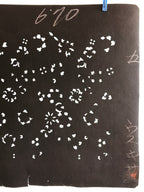 Antique Japanese Katagami Kimono Stencil Katazome Meiji Flower Design 4Y436