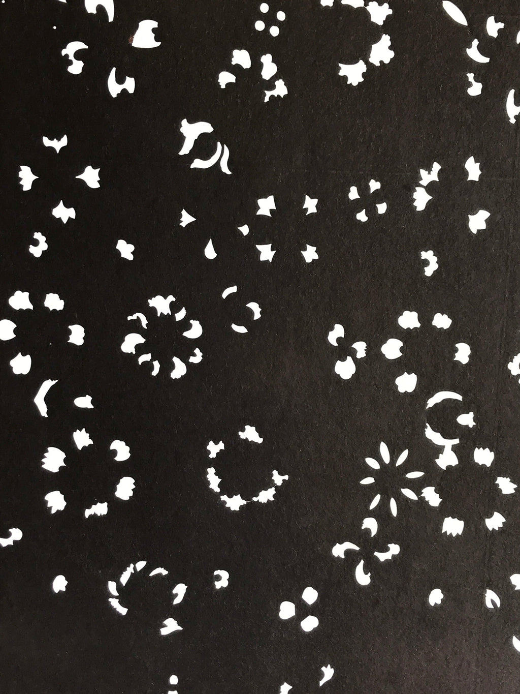 Antique Japanese Katagami Kimono Stencil Katazome Meiji Flower Design 4Y436