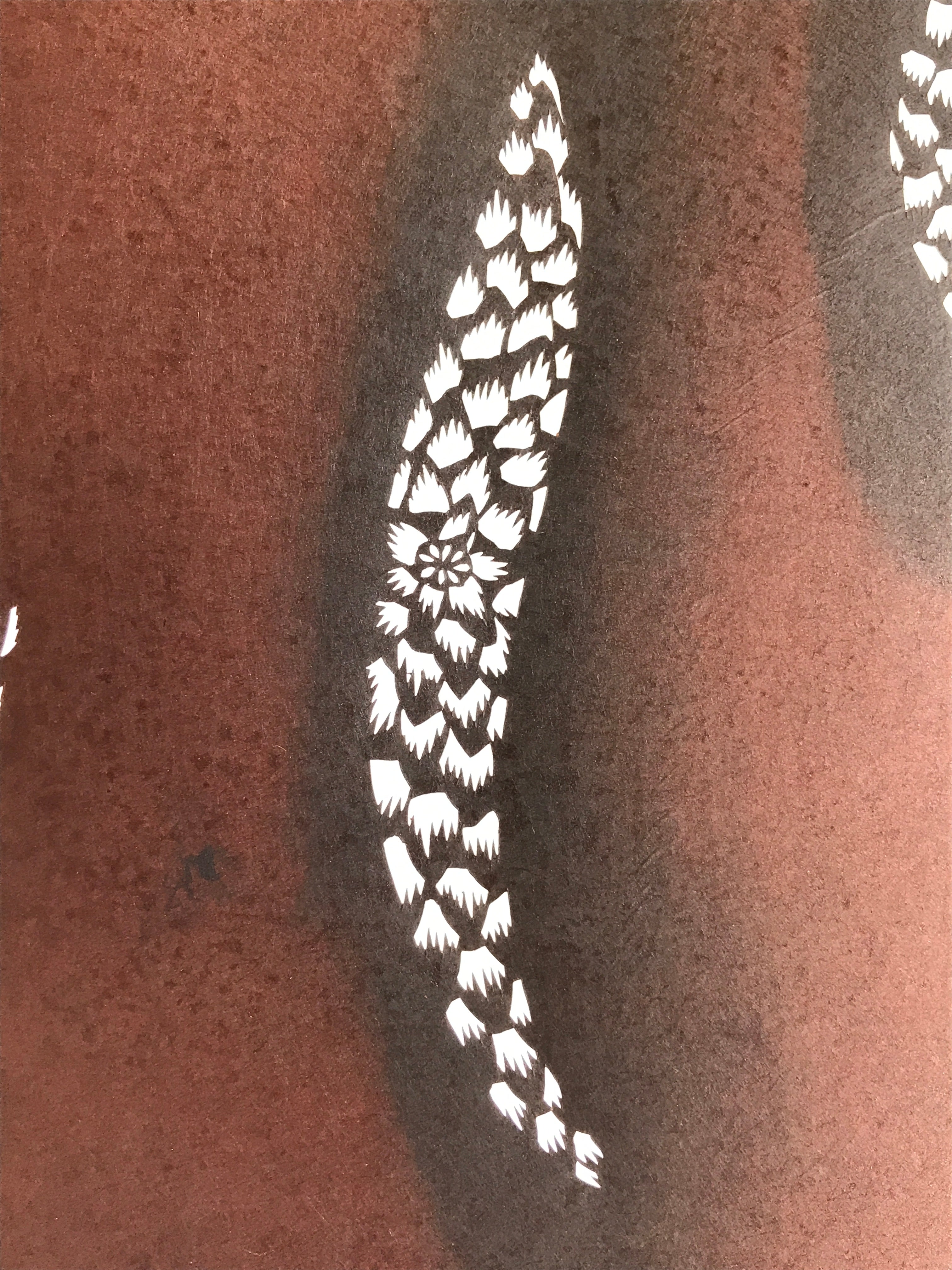 Antique Japanese Katagami Kimono Stencil Katazome Meiji Flower Design 4Y438
