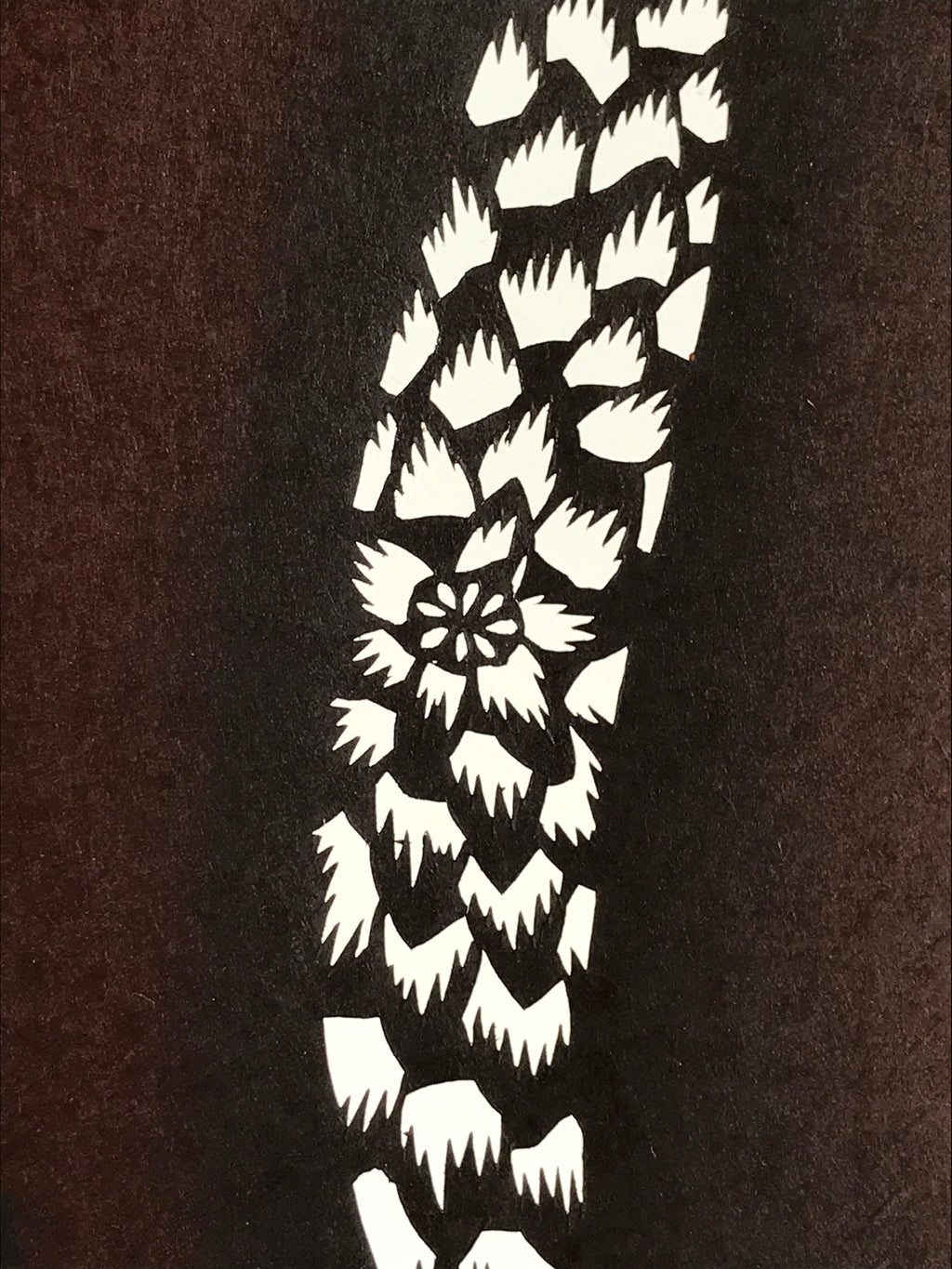Antique Japanese Katagami Kimono Stencil Katazome Meiji Flower Design 4Y438