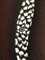 Antique Japanese Katagami Kimono Stencil Katazome Meiji Flower Design 4Y438