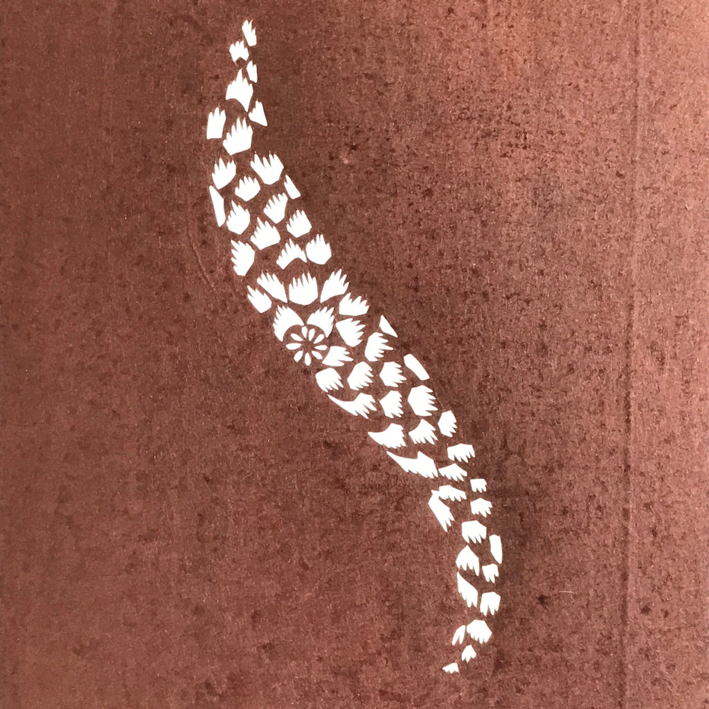 Antique Japanese Katagami Kimono Stencil Katazome Meiji Flower Design 4Y438