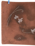 Antique Japanese Katagami Kimono Stencil Katazome Meiji Flower Design 4Y444