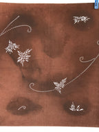 Antique Japanese Katagami Kimono Stencil Katazome Meiji Flower Design 4Y444