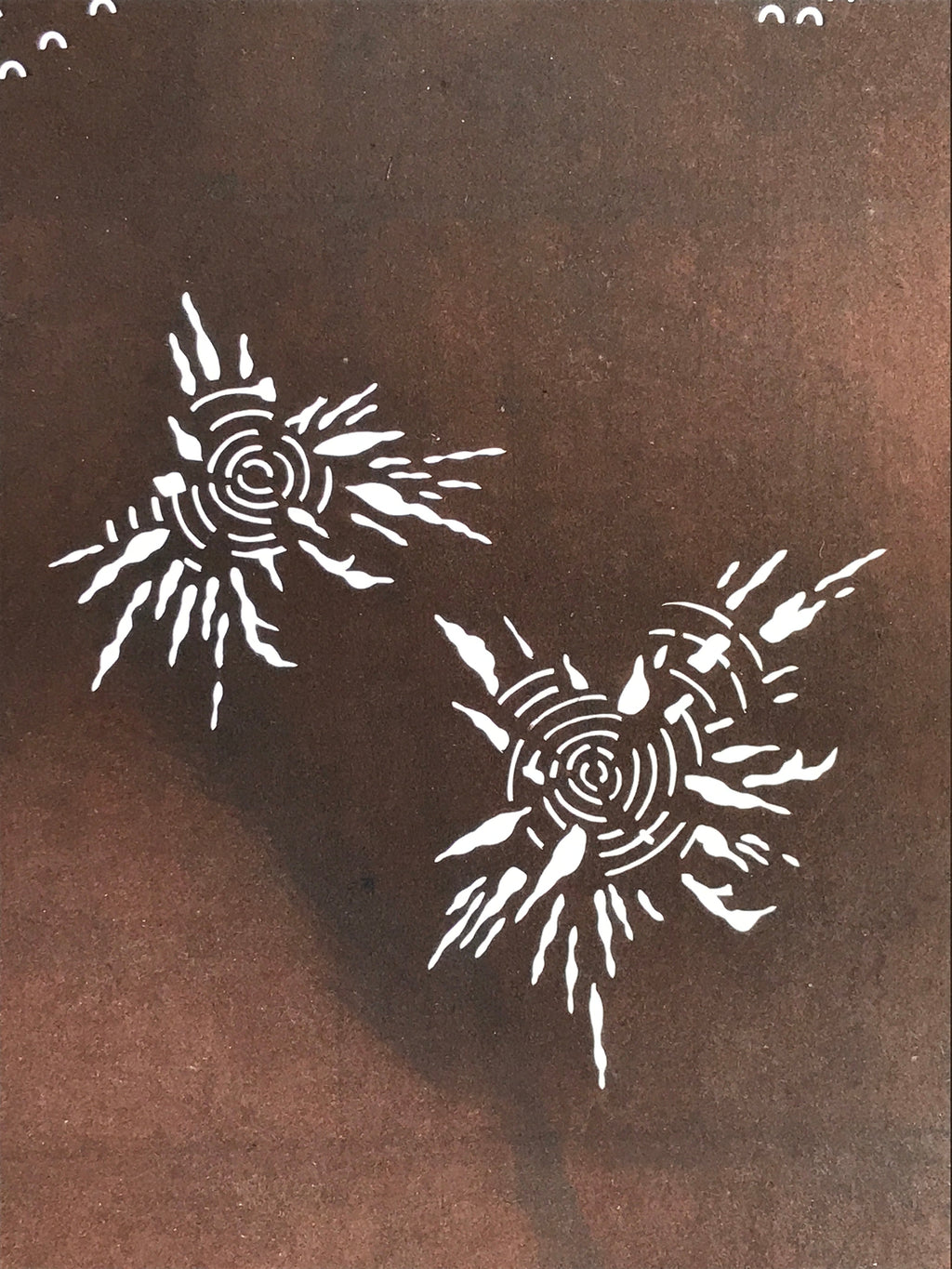Antique Japanese Katagami Kimono Stencil Katazome Meiji Flower Design 4Y444