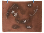 Antique Japanese Katagami Kimono Stencil Katazome Meiji Flower Design 4Y444