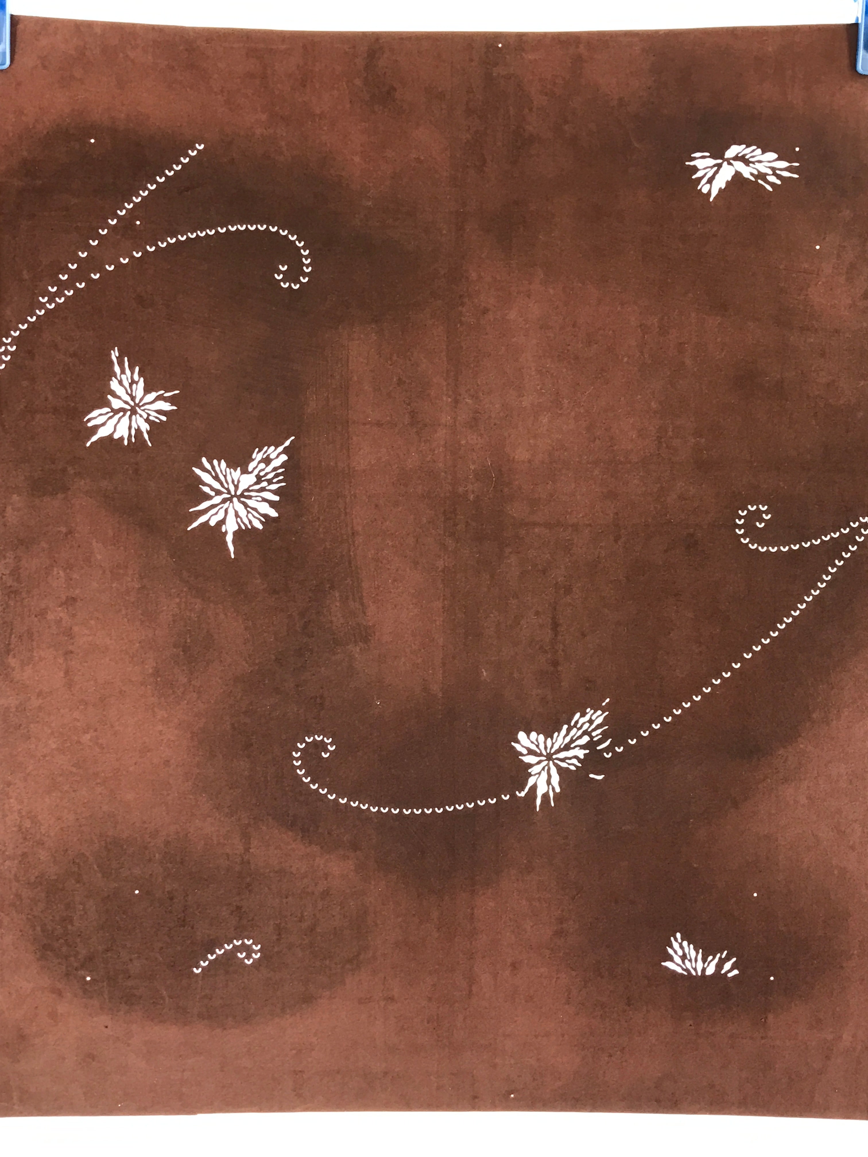Antique Japanese Katagami Kimono Stencil Katazome Meiji Flower Design 4Y445