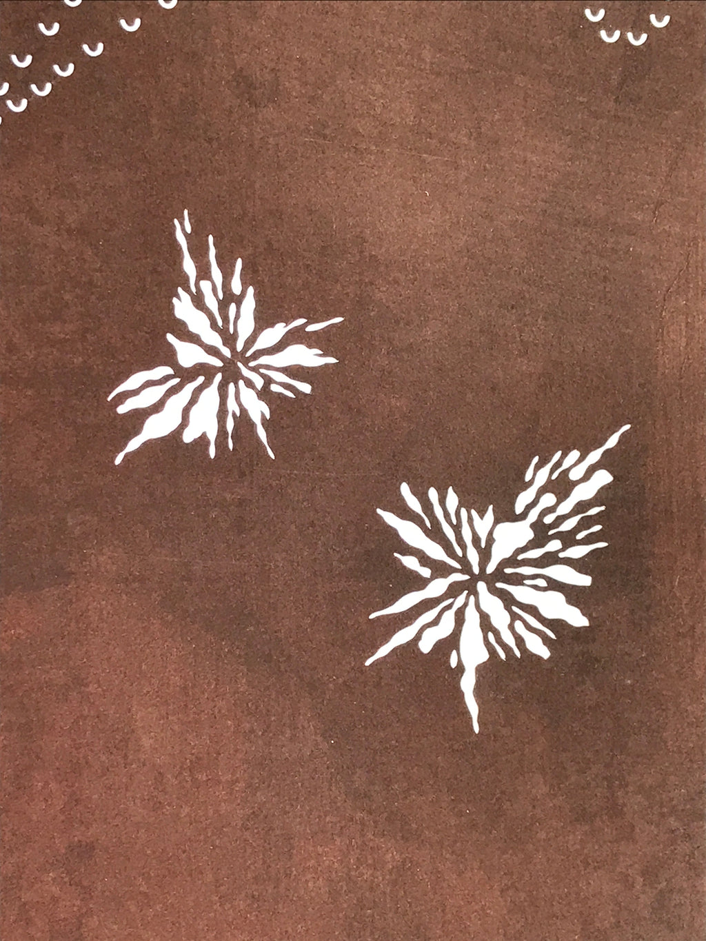 Antique Japanese Katagami Kimono Stencil Katazome Meiji Flower Design 4Y445