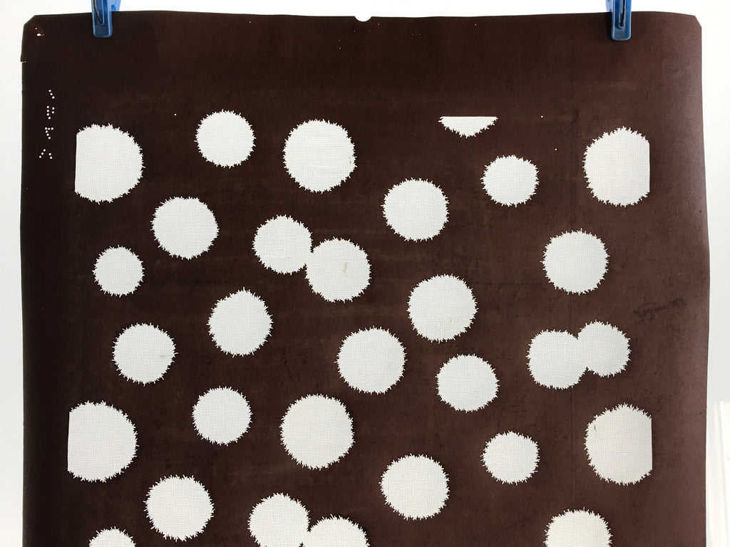 Antique Japanese Katagami Kimono Stencil Katazome Meiji Flower Design 4Y451