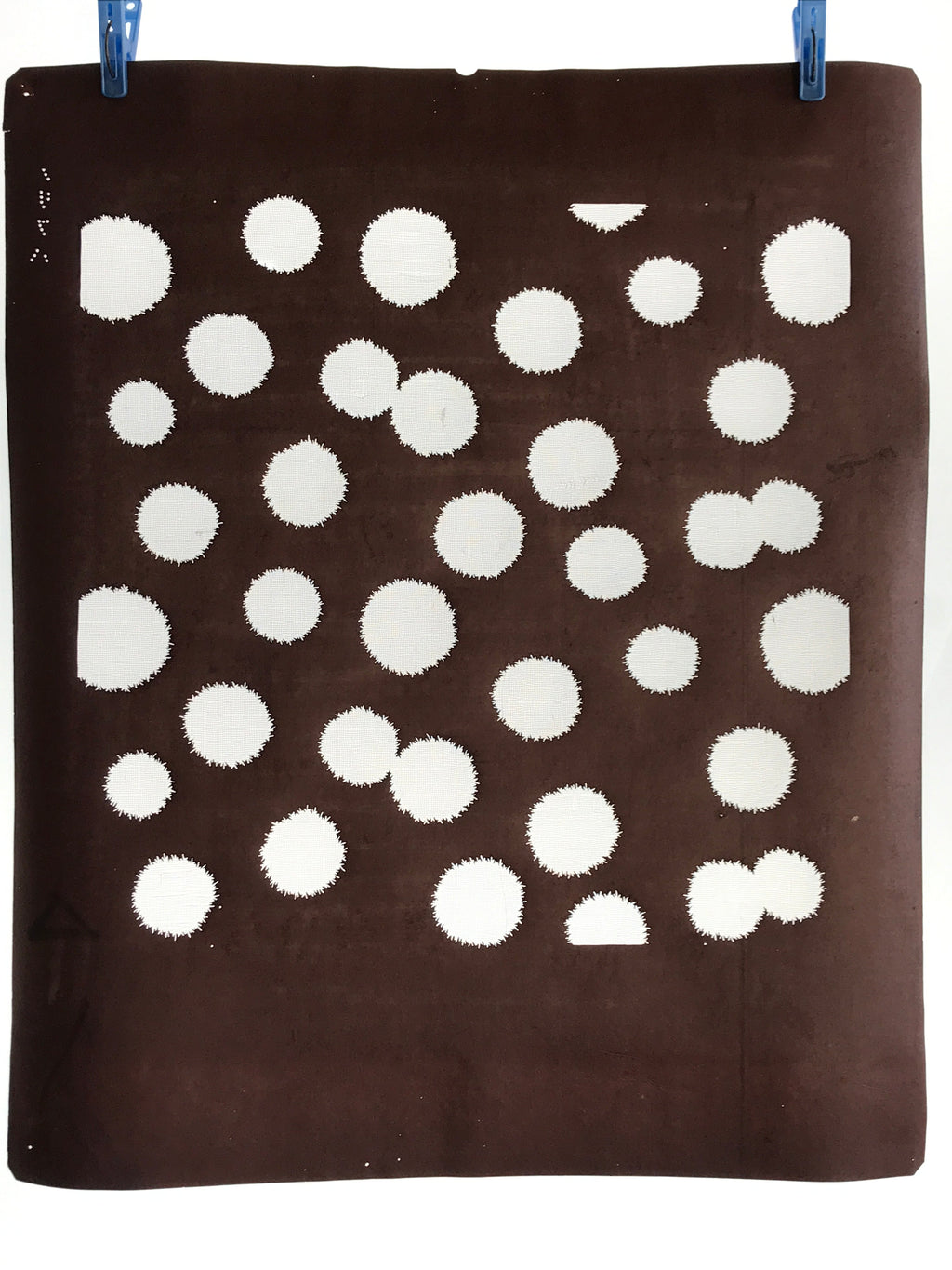 Antique Japanese Katagami Kimono Stencil Katazome Meiji Flower Design 4Y451