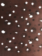 Antique Japanese Katagami Kimono Stencil Katazome Meiji Flower Design 4Y452