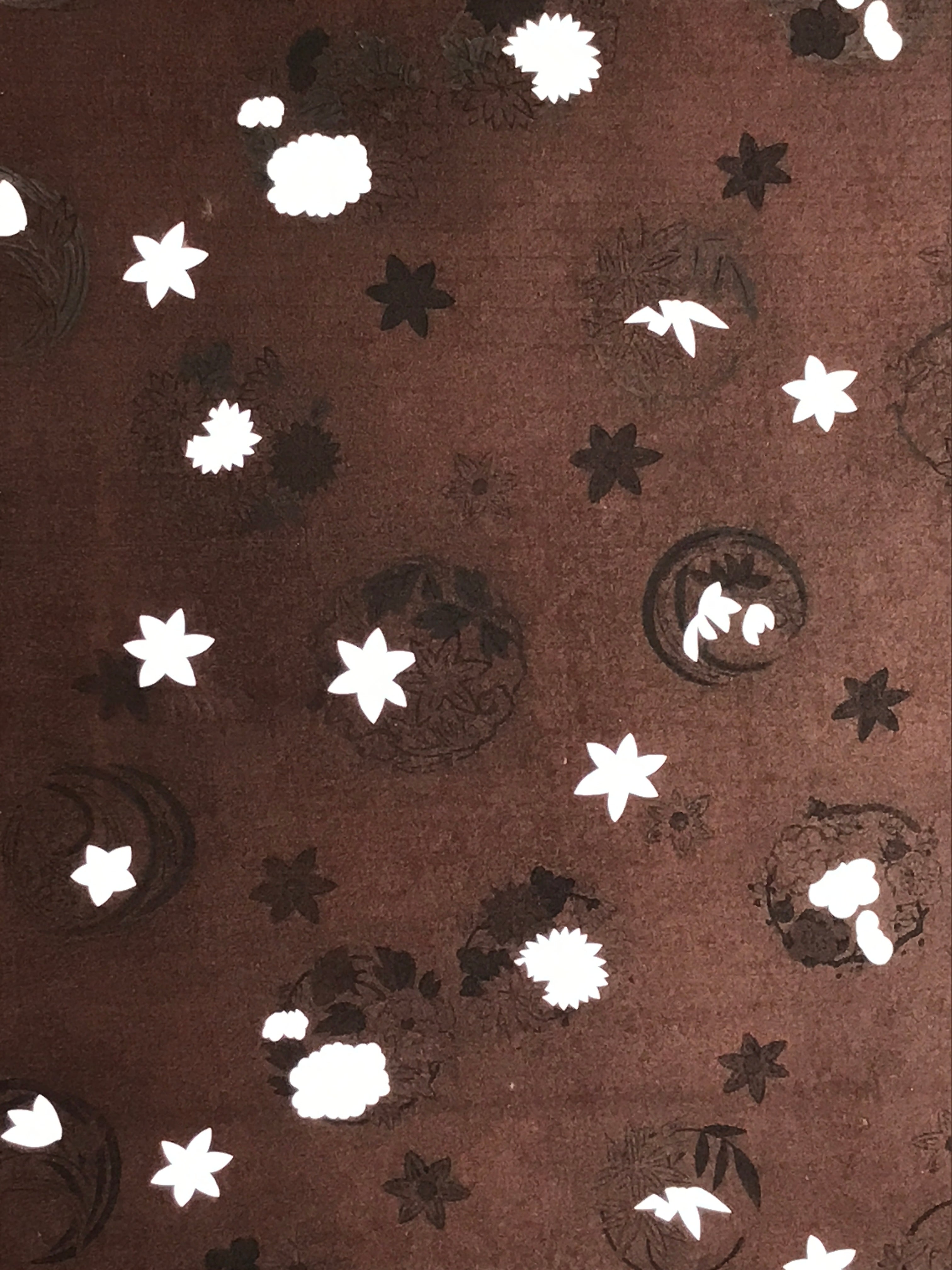 Antique Japanese Katagami Kimono Stencil Katazome Meiji Flower Design 4Y452
