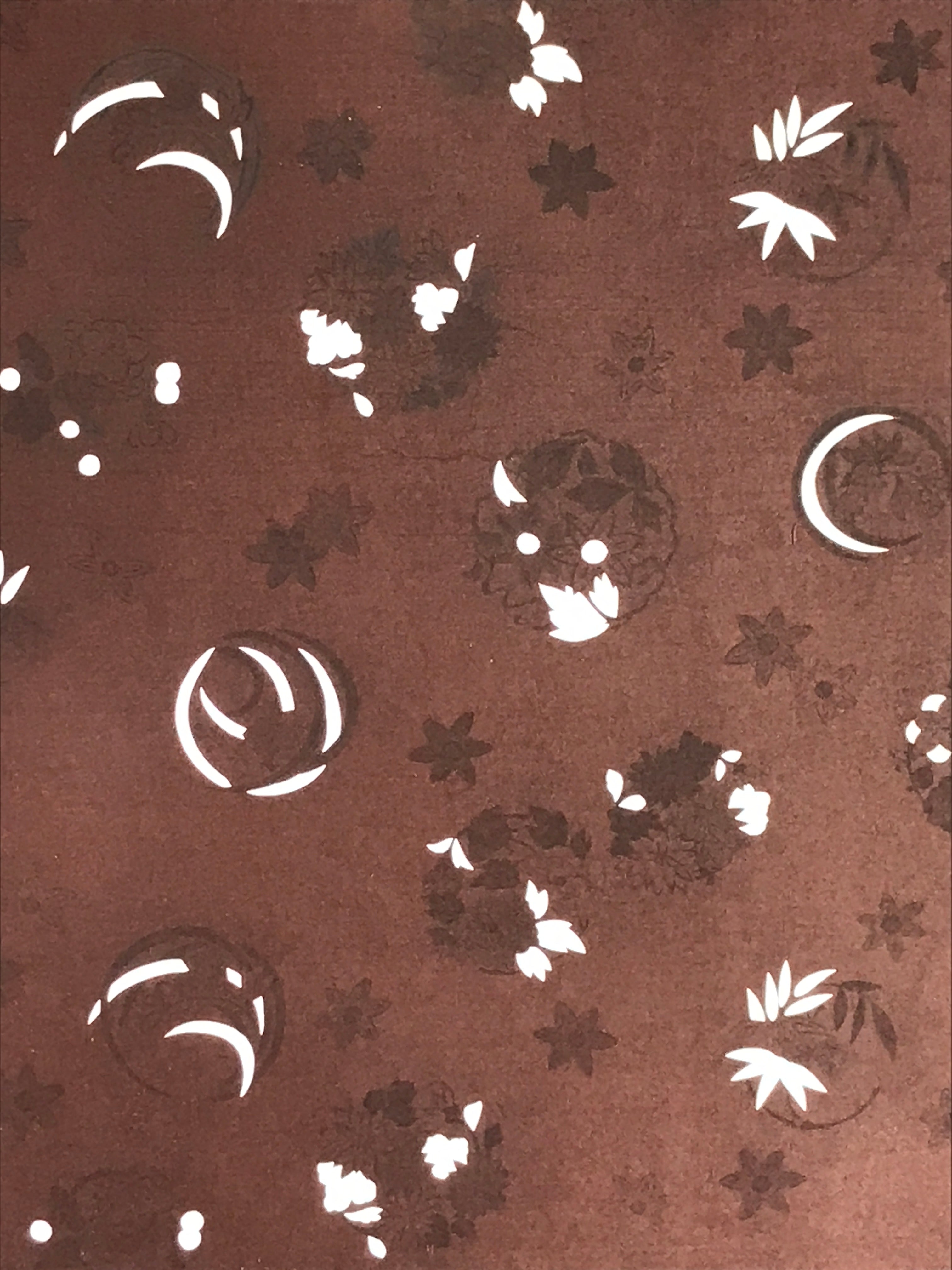 Antique Japanese Katagami Kimono Stencil Katazome Meiji Flower Design 4Y453