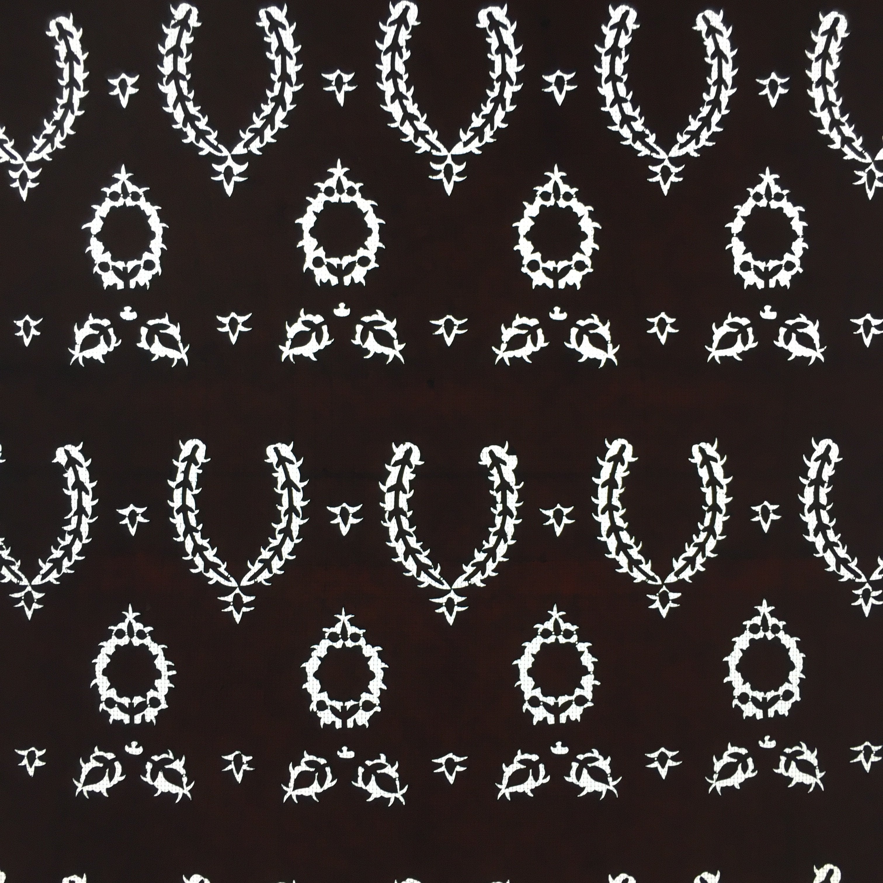 Antique Japanese Katagami Kimono Stencil Katazome Meiji Flower Floral Leaf C374