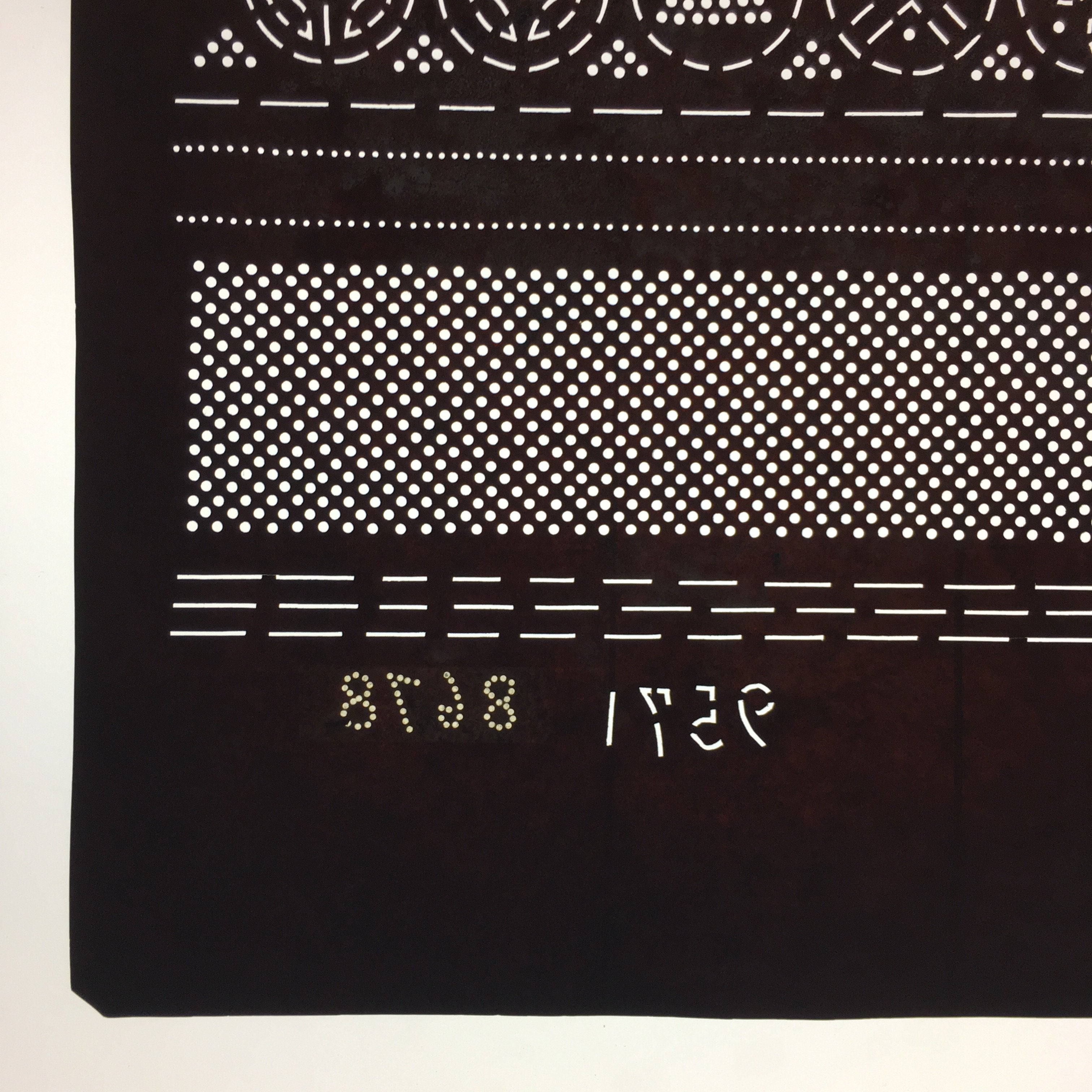 Antique Japanese Katagami Kimono Stencil Katazome Meiji Geometric Dot C365