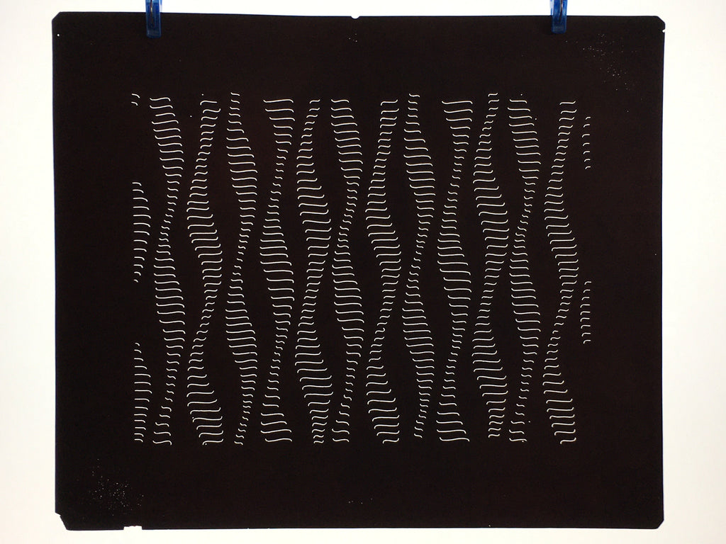 Antique Japanese Katagami Kimono Stencil Katazome Meiji Line Design 4Y422