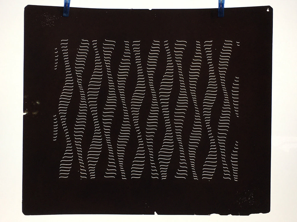 Antique Japanese Katagami Kimono Stencil Katazome Meiji Line Design 4Y423